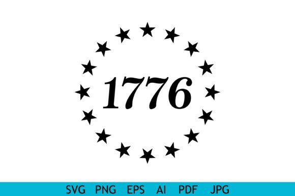 Download 1776 Stars Circle Typography Design - Graph Collection
