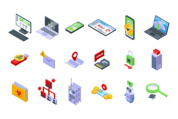 Download Antivirus Icons Set Isometric Vector. - Antivirus Collection