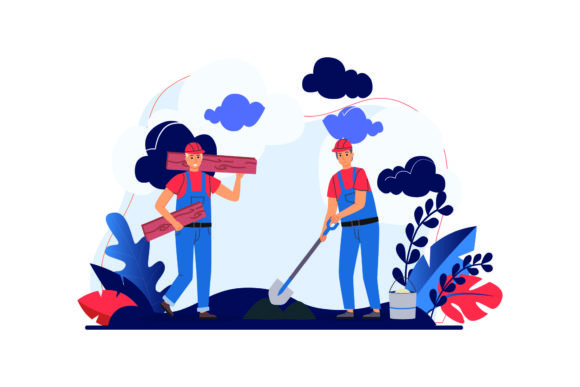 Download Flat Illustration Asset - Construction - Asset Collection
