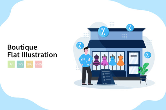 Download Boutique Vector Illustration Flat Design - Premium Resources