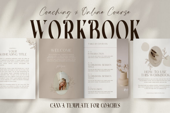 Download Neutral Boho Canva Workbook for Coaches - Work Collection