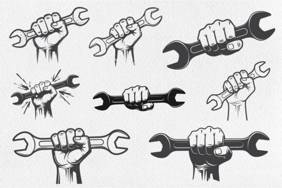 Download Labor Day Worker Fist Wrench SVG Bundle - Work Collection