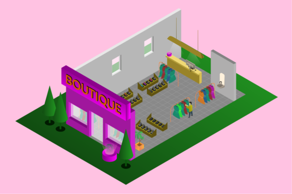 Download Boutique Isometric Interior Design - Premium Resources
