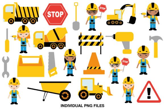 Download Construction Worker Clipart Set - Work Collection