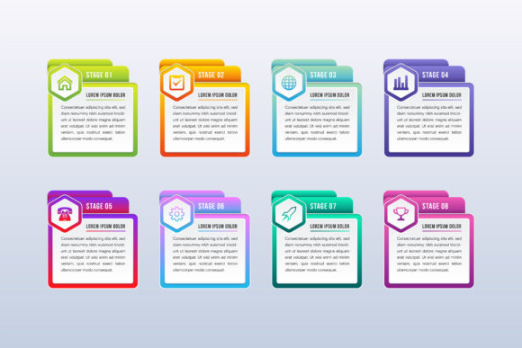 Download Infographic 3D Hexagon Square Gradient - Graph Collection