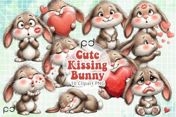 Download Cute Kissing Bunny Clipart Graphics - Graph Collection