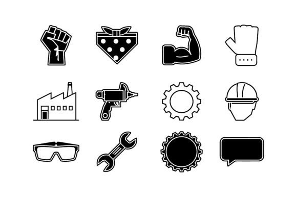 Download Industrial Worker &amp; Labor Icon Set EPS - Work Collection