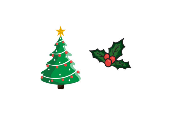 Download Tree &amp; Mistletoe Set Christmas Asset - Asset Collection