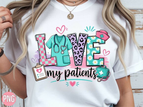 Download Love My Patients Nurse Scrub PNG T-Shirt - Patients Collection