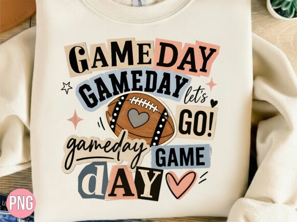 Download Retro Football Game Day Typography PNG - Graph Collection