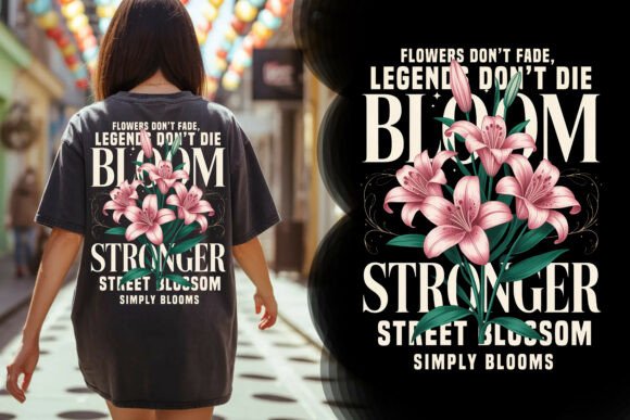 Download Bloom Stronger Floral Typography Tee - Graph Collection