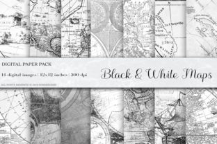 Download Black &amp; White Vintage Maps - White Collection