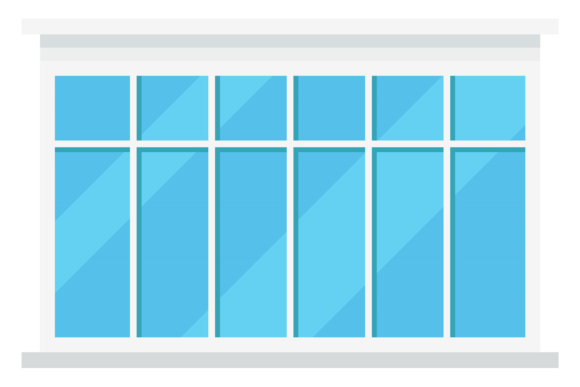Download Wide Facade Window. Clean Glass in White - White Collection
