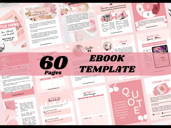 Download ECourse Ebook &amp; Workbook for Canva - Work Collection