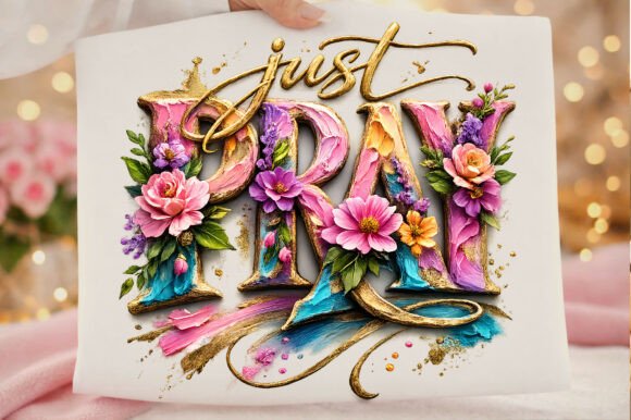 Download Just Pray Floral Typography Inspirationa - Graph Collection