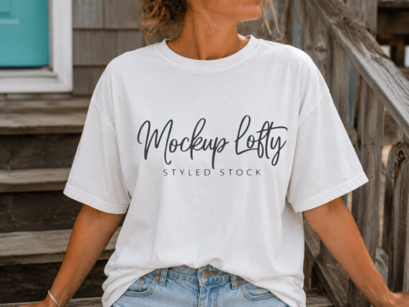 Download Comfort Colors 1717 White T-shirt Mockup - White Collection