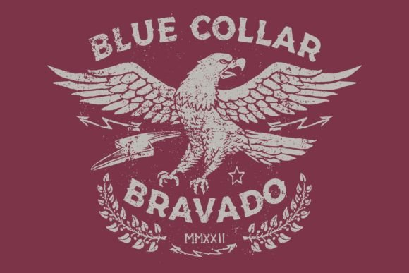 Download Vintage Grunge Blue Collar Worker Eagle - Work Collection